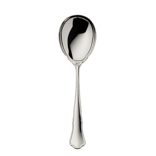 Alt Chippendale silver plated vegetable server with broad polished bowl and contoured handle