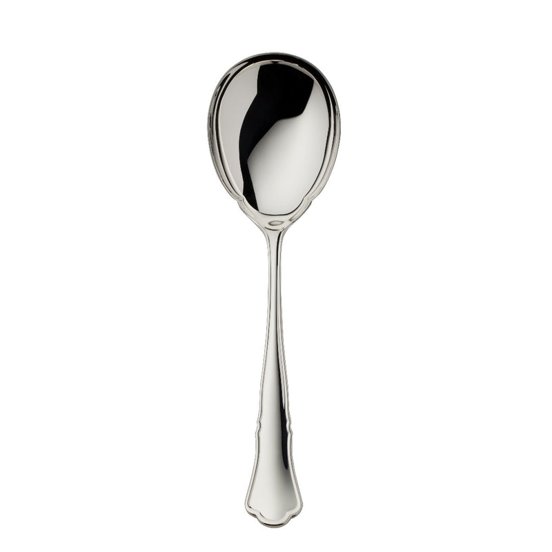 Alt Chippendale silver plated vegetable server with broad polished bowl and contoured handle