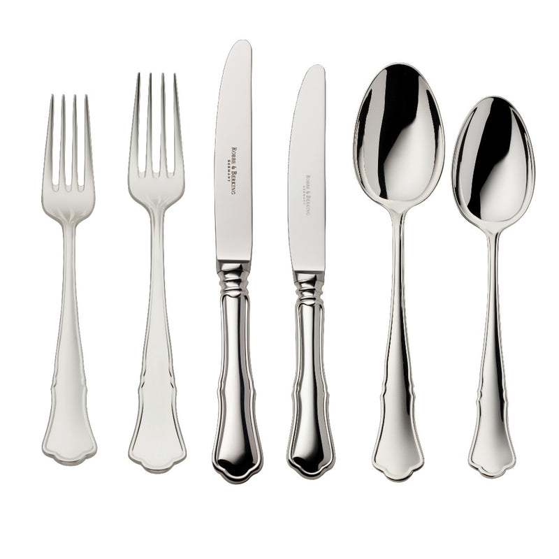 Alt Chippendale silver plated 36 piece cutlery set with semicircular profile detailing