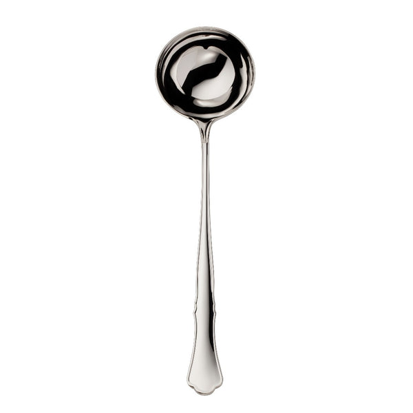 Alt Chippendale silver plated soup ladle with wide rounded bowl and classic contoured handle