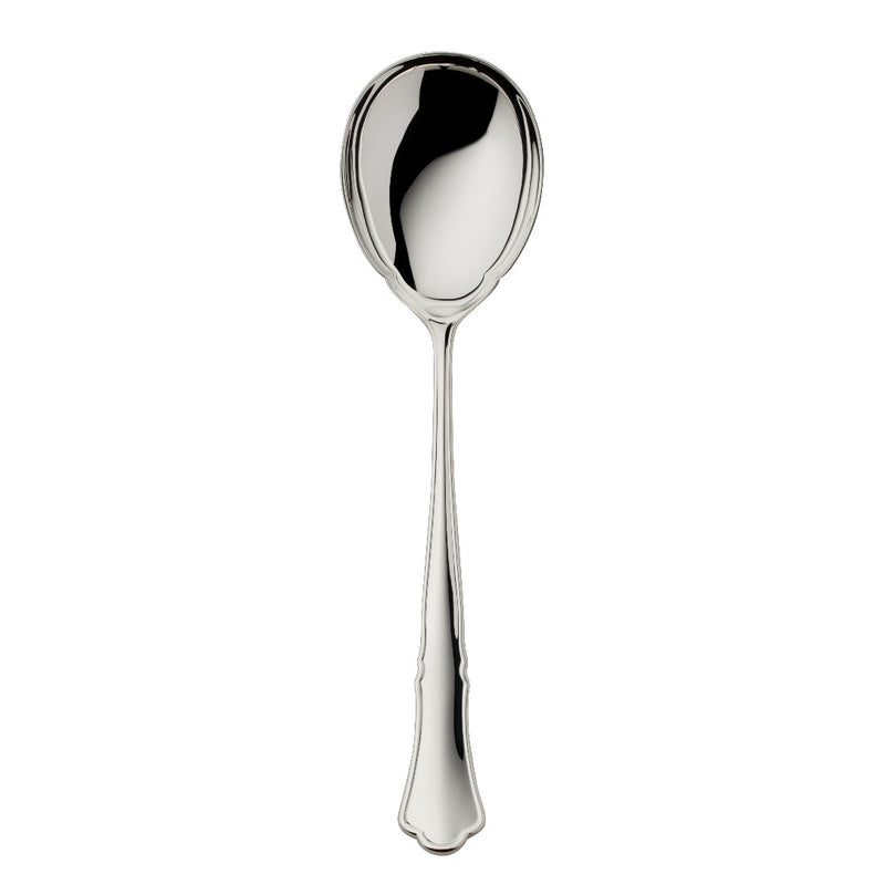 Alt Chippendale silver plated large salad serving spoon with wide bowl and contoured handle