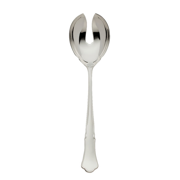 Alt Chippendale silver plated large salad serving fork with contoured handle and wide prongs
