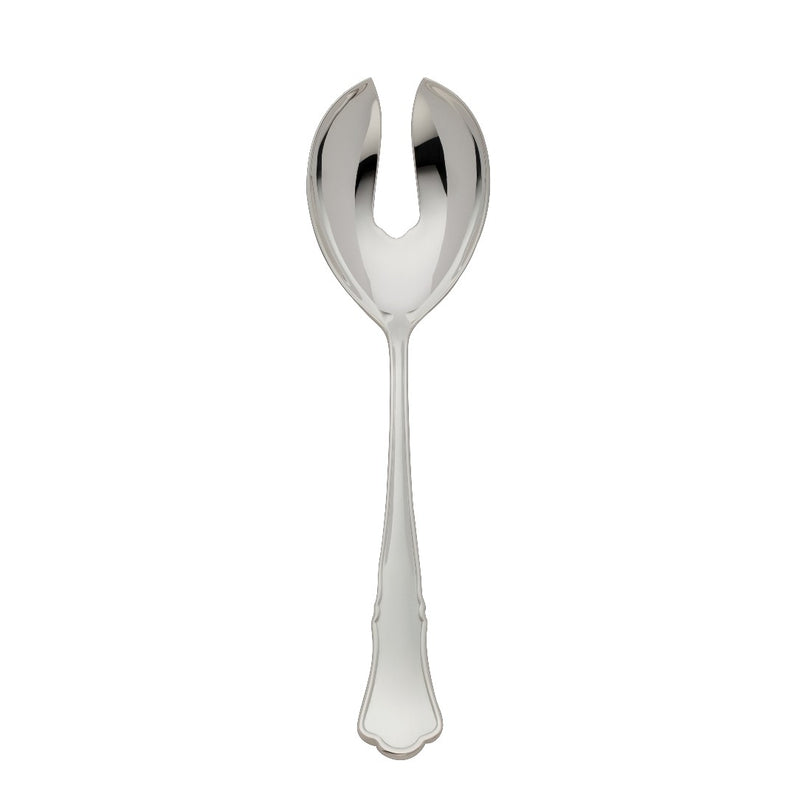 Alt Chippendale silver plated small salad serving fork with contoured handle and shallow prongs