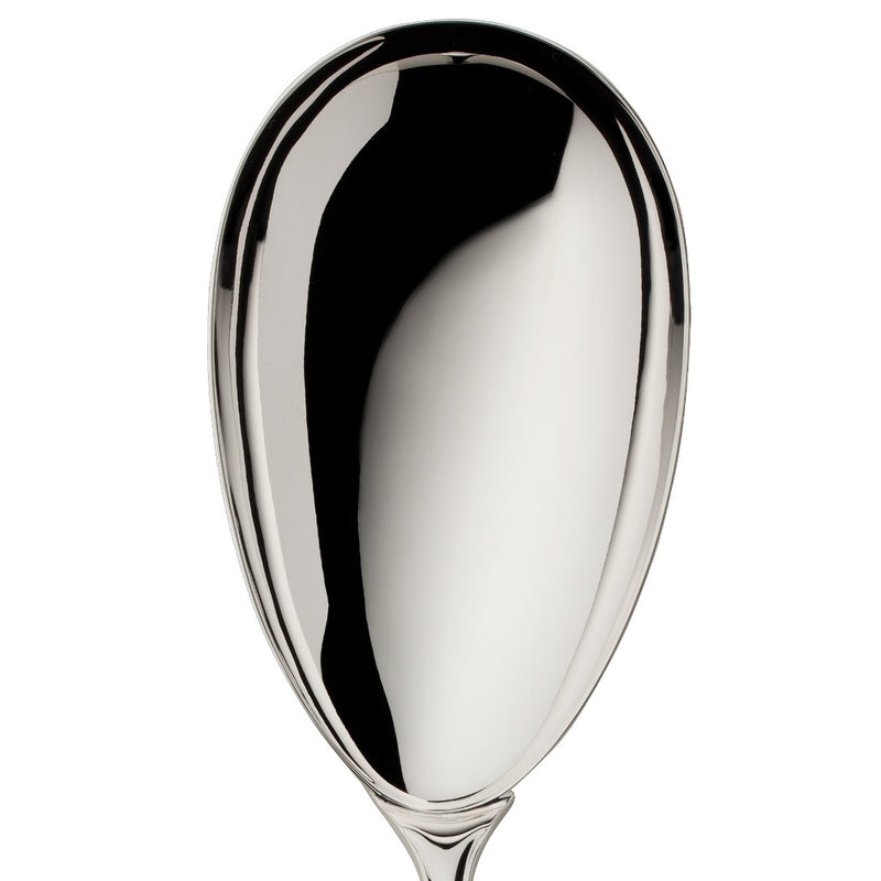 Alt Chippendale silver plated serving spoon close-up
