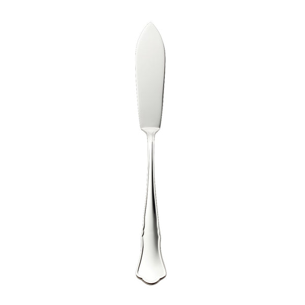 Alt Chippendale silver plated fish serving knife with contoured handle for plating seafood
