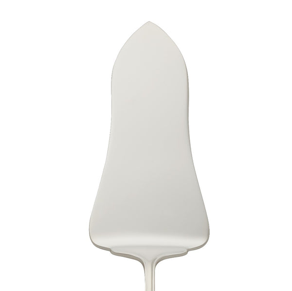 Alt Chippendale Tart Server silver plated with pointed blade close-up.