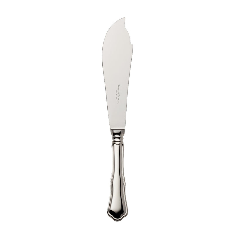 Alt Chippendale Tart Knife silver plated with curved blade.