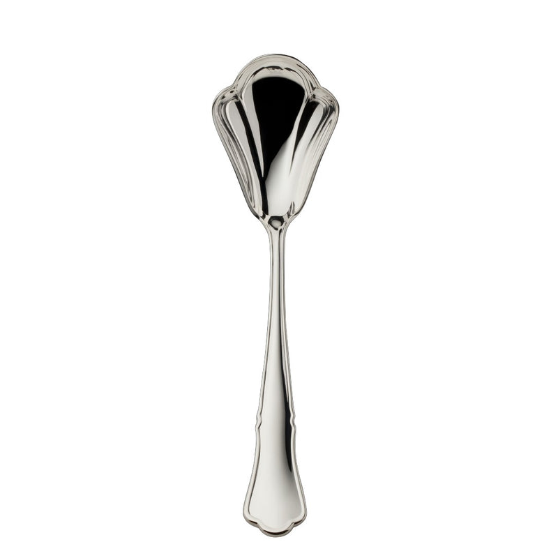 Alt Chippendale silver plated sugar spoon with rounded bowl and contoured handle
