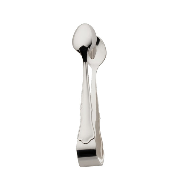 Alt Chippendale silver plated sugar tongs with polished ends and contoured handle