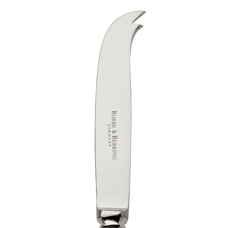 Alt Chippendale Cheese Knife silver plated with pointed blade close-up.