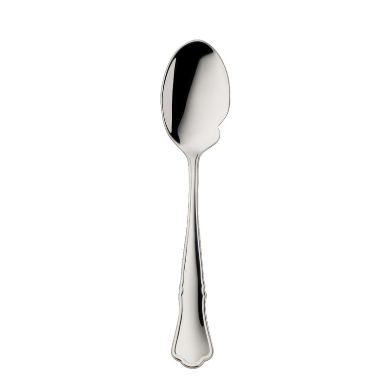 Alt Chippendale Gourmet Spoon silver plated with rounded bowl.