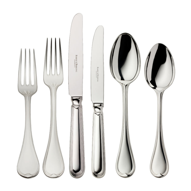 Classic-Faden 36-piece silver-plated cutlery set by Robbe & Berking, handcrafted luxury flatware.