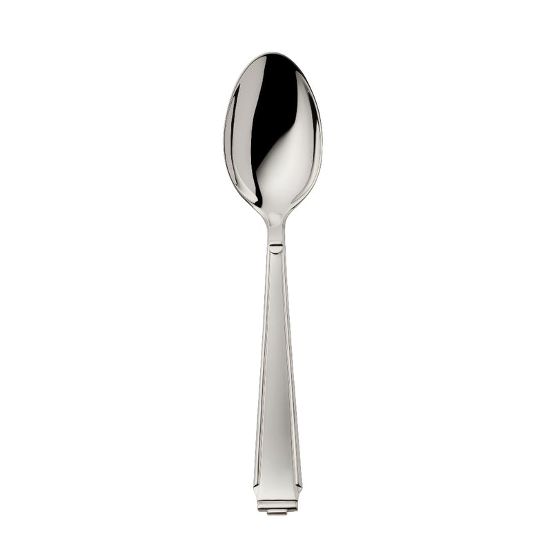Table spoon Art Deco silver-plated with geometric handle and deep rounded bowl