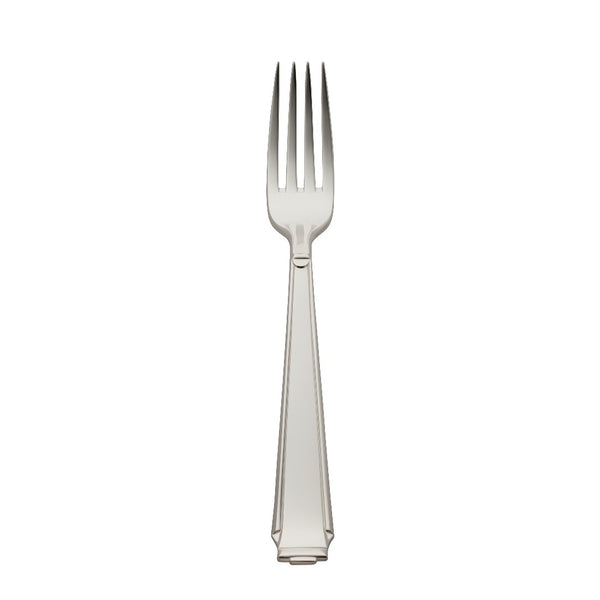 Table fork Art Deco silver-plated with geometric handle.