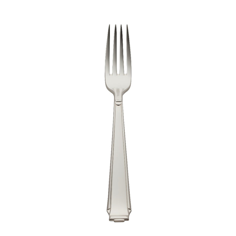 Table fork Art Deco silver-plated with geometric handle.