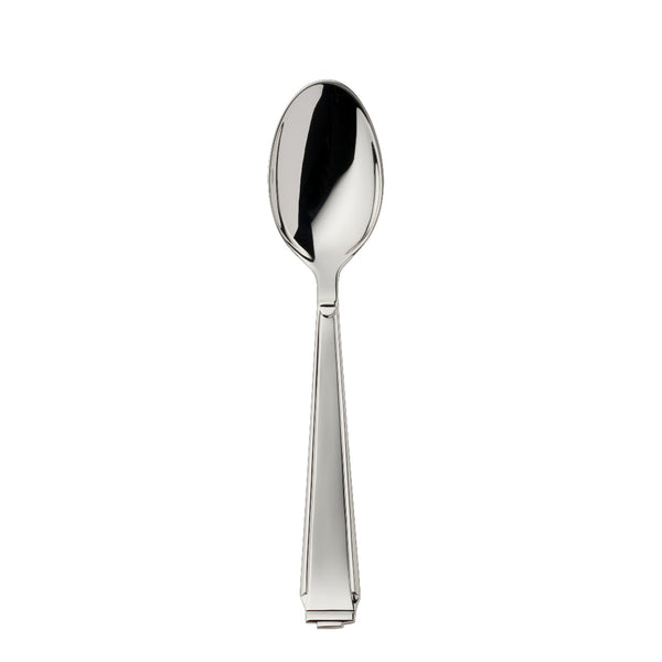 Dessert spoon Art Deco silver-plated with structured handle and rounded bowl