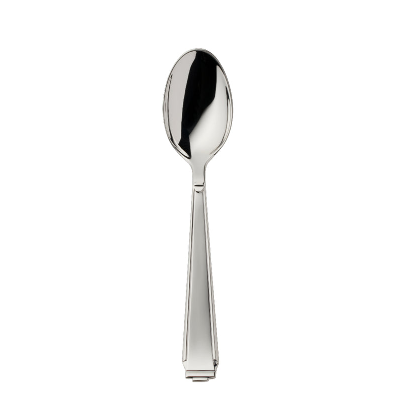 Dessert spoon Art Deco silver-plated with structured handle and rounded bowl
