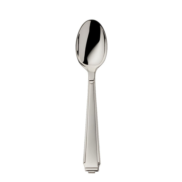 Large coffee spoon Art Deco silver-plated with defined handle and rounded bowl