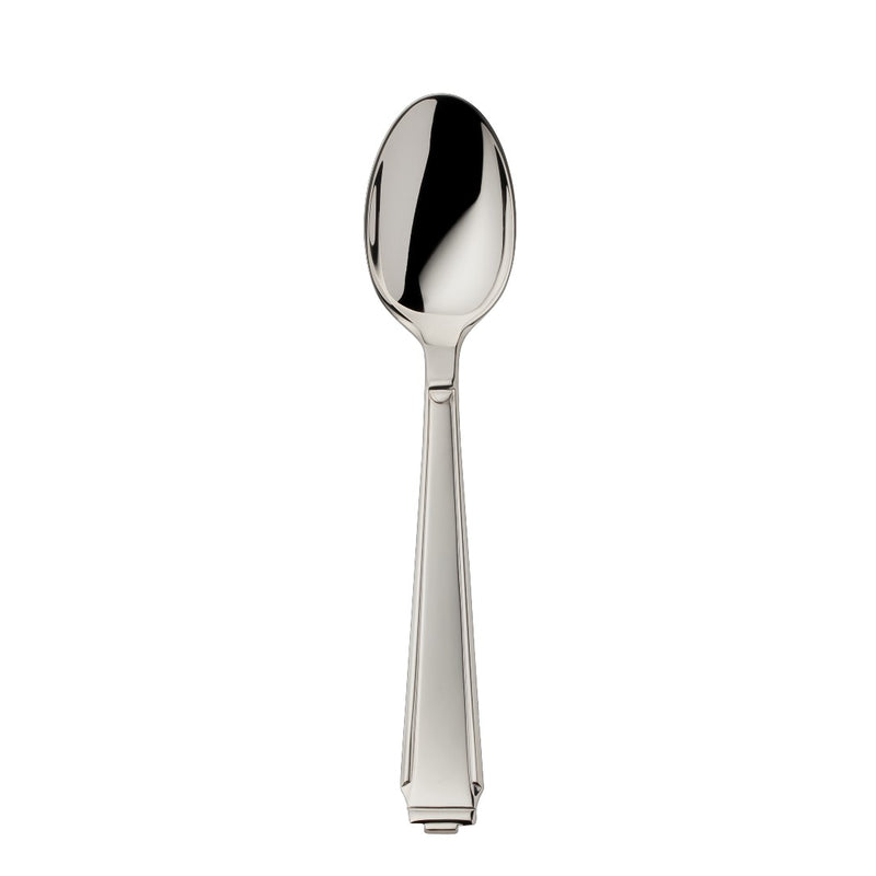 Large coffee spoon Art Deco silver-plated with defined handle and rounded bowl