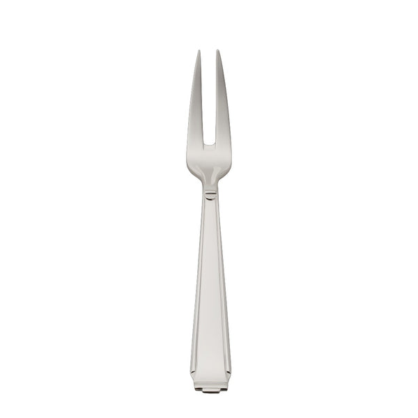 Small meat fork Art Deco silver-plated with defined handle and pointy prongs