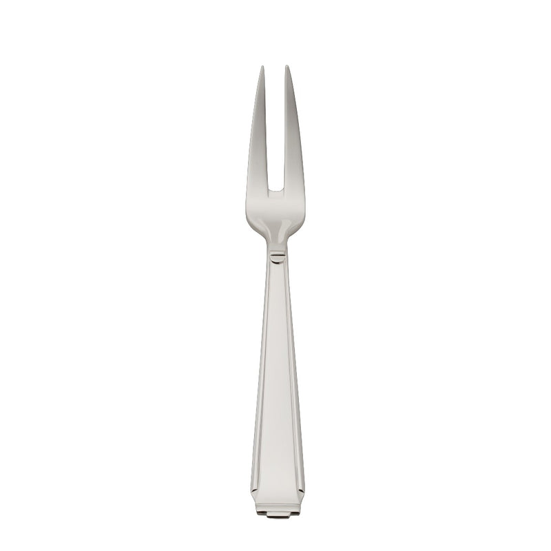 Small meat fork Art Deco silver-plated with defined handle and pointy prongs
