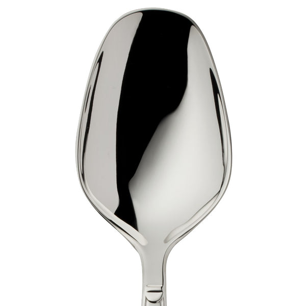 Vegetable server Art Deco silver-plated close-up on its broad curved head