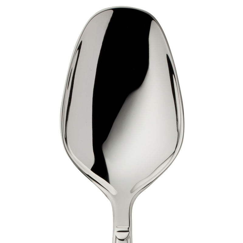 Vegetable server Art Deco silver-plated close-up on its broad curved head