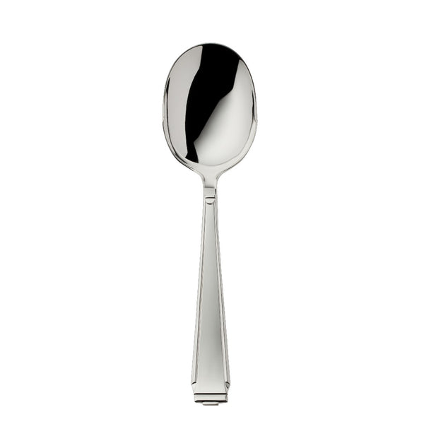 Potato server Art Deco silver-plated with structured handle and broad shallow head