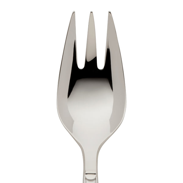 Vegetable fork Art Deco silver-plated close-up on its short prongs
