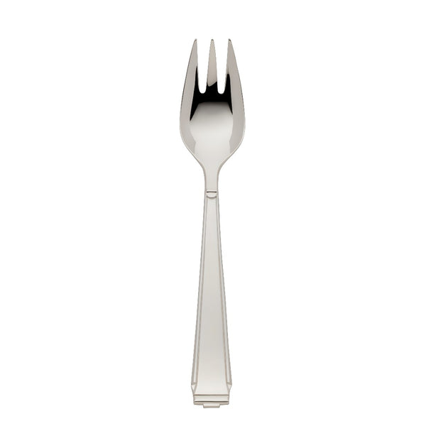 Vegetable fork Art Deco silver-plated with defined handle and compact prongs