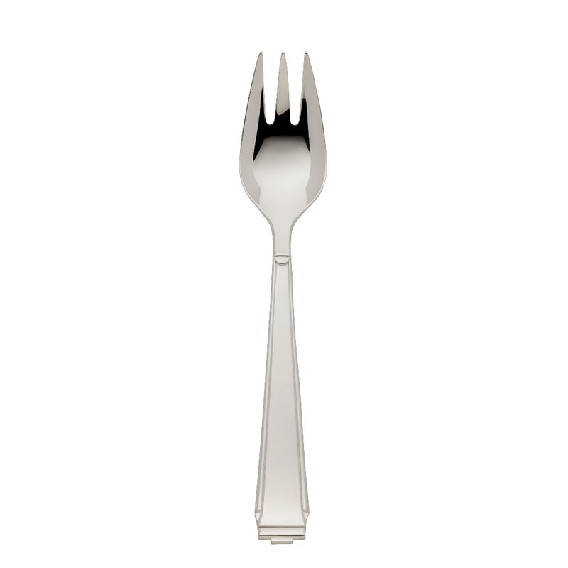 Vegetable fork Art Deco silver-plated with defined handle and compact prongs