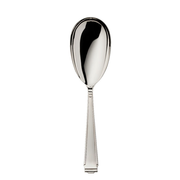 Serving spoon Art Deco silver-plated with structured handle and rounded bowl