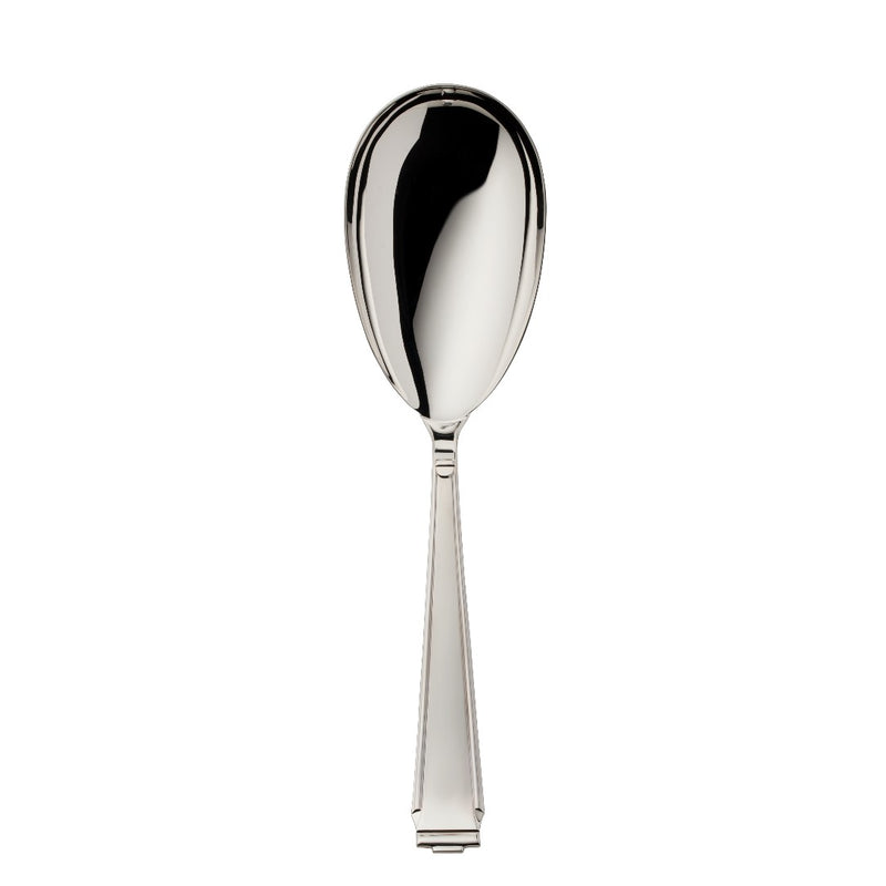 Serving spoon Art Deco silver-plated with structured handle and rounded bowl