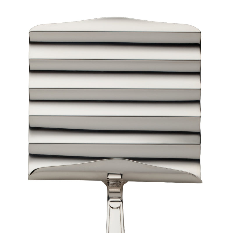 Asparagus server Art Deco silver-plated close-up flat cutout blade