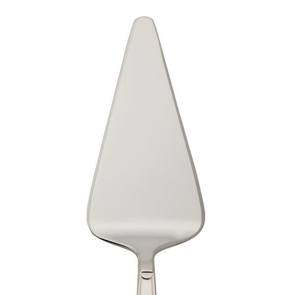 Tart server Art Deco silver-plated close-up on its flat pointed blade