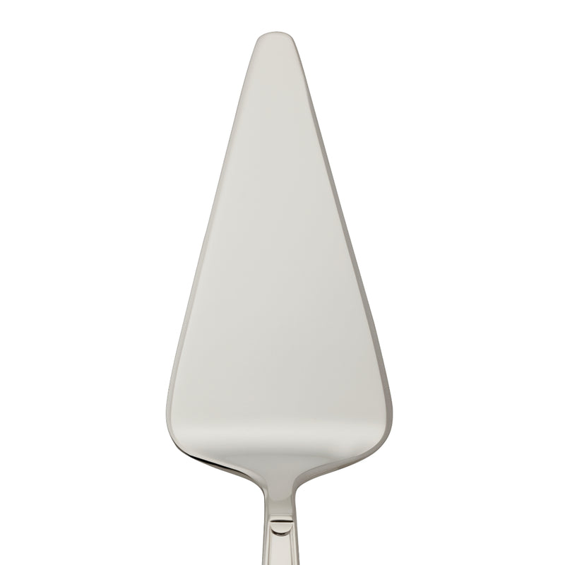 Tart server Art Deco silver-plated close-up on its flat pointed blade