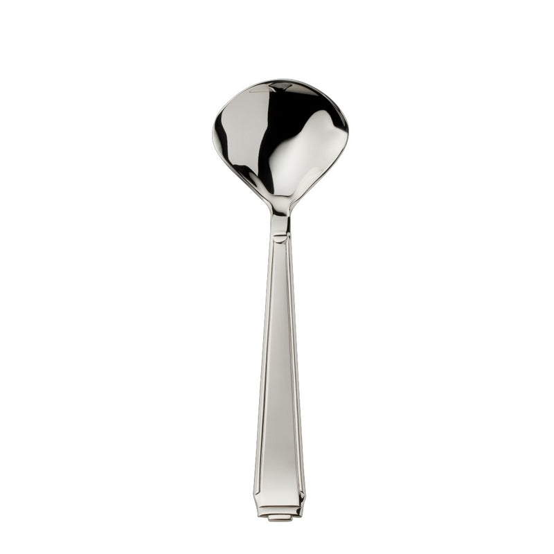 Sugar spoon Art Deco silver-plated with defined handle and wide rounded bowl