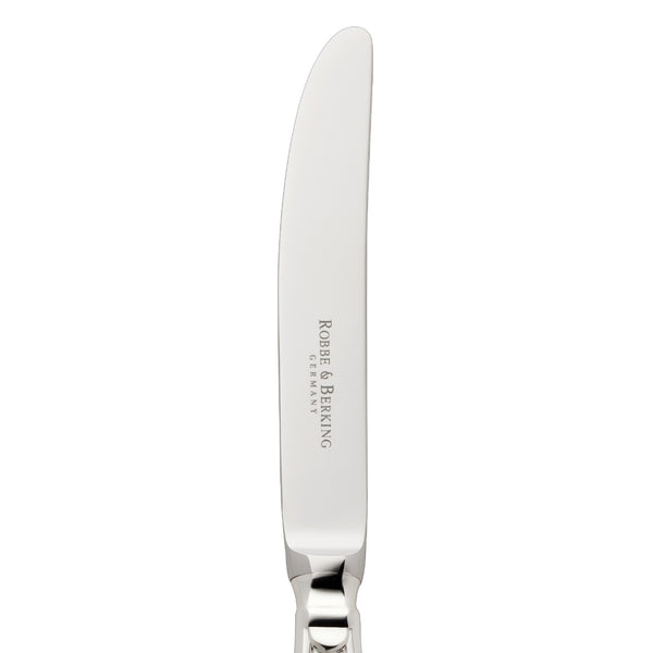 Cake and fruit knife Art Deco silver-plated close-up on tapered blade