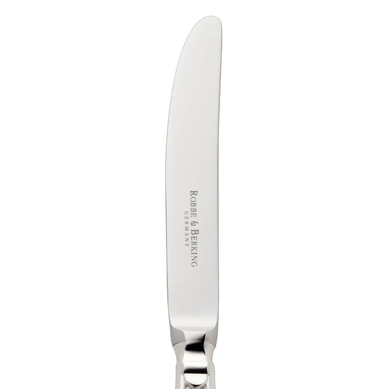 Cake and fruit knife Art Deco silver-plated close-up on tapered blade