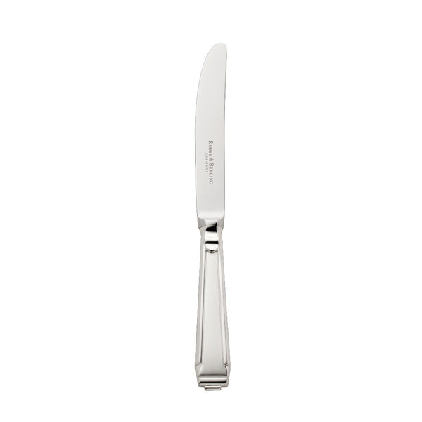 Cake and fruit knife Art Deco silver-plated with structured handle and tapered blade