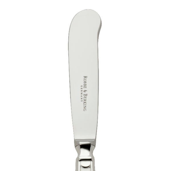 Butter knife Art Deco silver-plated close-up on its rounded blade