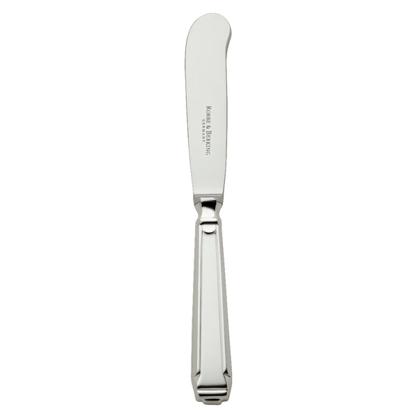 Butter knife Art Deco silver-plated with structured handle and rounded blade