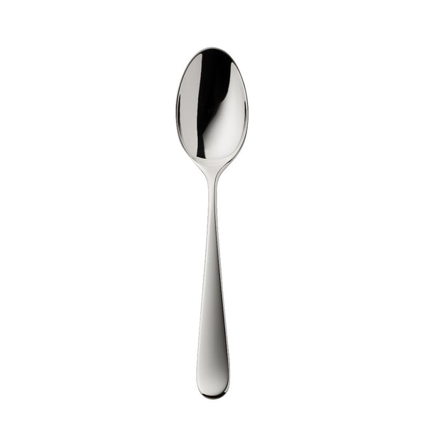 Dante silver-plated menu spoon with balanced lines and rounded bowl