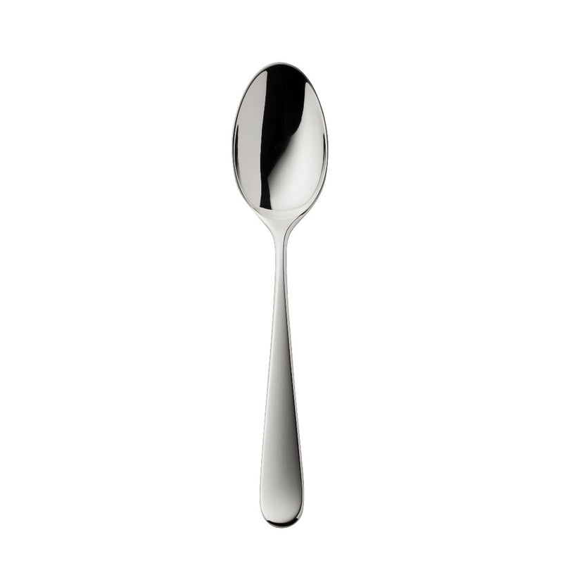 Dante silver-plated menu spoon with balanced lines and rounded bowl