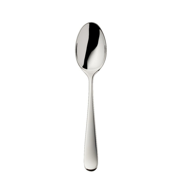 Dante silver-plated dessert spoon with balanced lines and rounded bowl