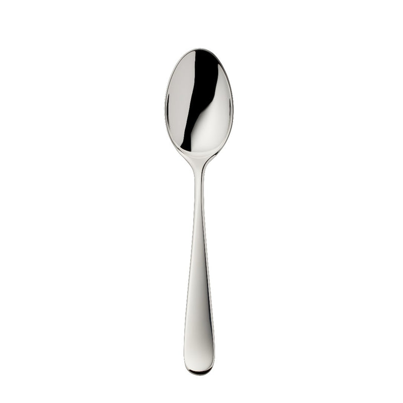 Dante silver-plated dessert spoon with balanced lines and rounded bowl