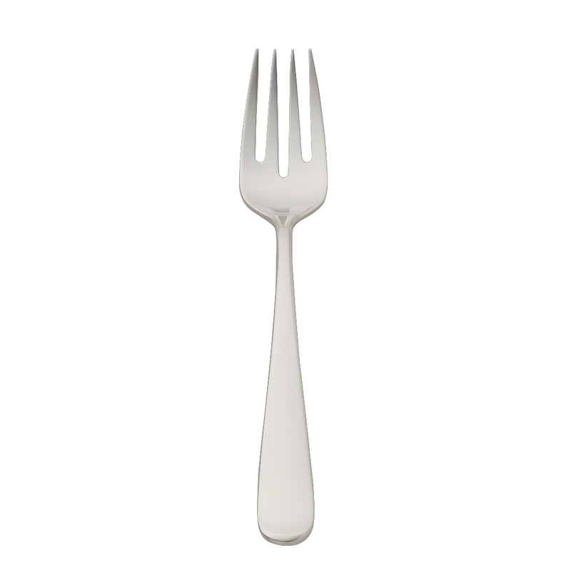Dante silver-plated fish fork with balanced lines and four prongs