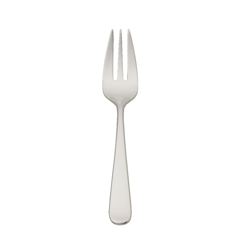Dante silver-plated cake fork with balanced lines and short prongs