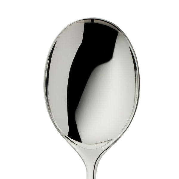 Dante silver-plated potato server showing its broad curved head