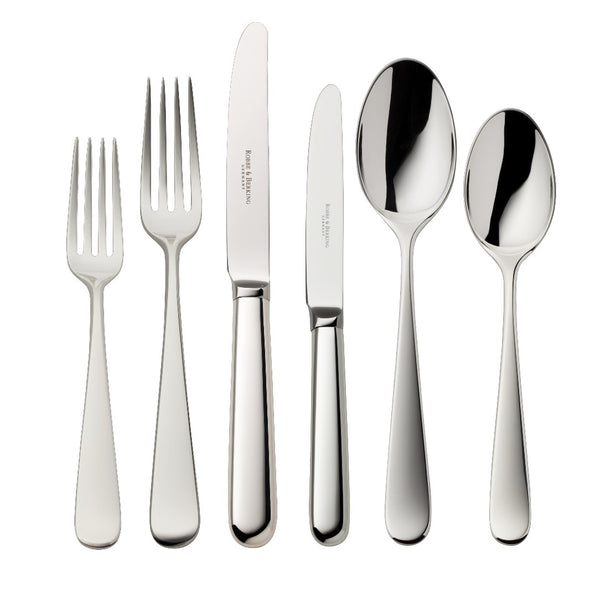Dante silver-plated 36-piece cutlery set with clear balanced lines